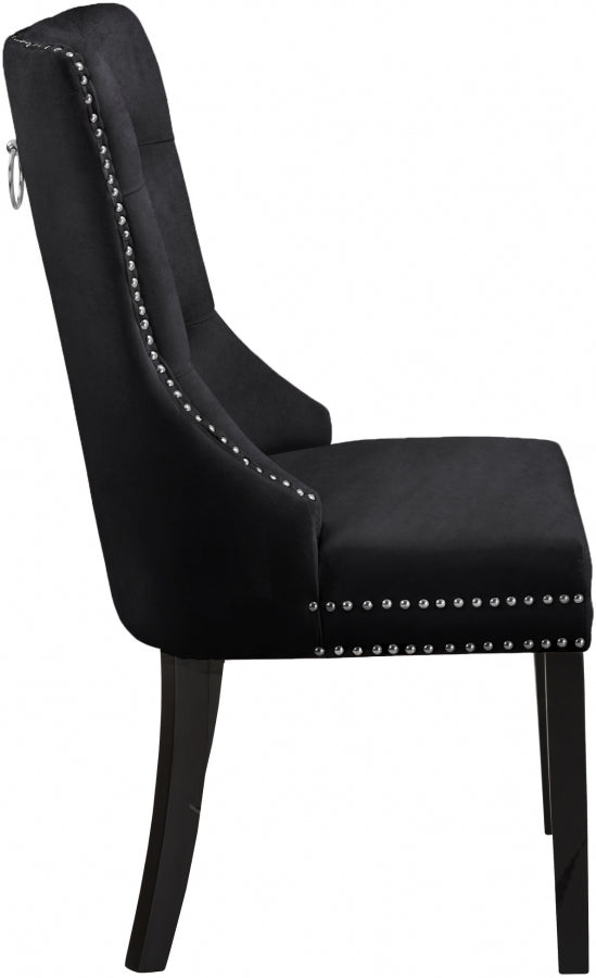 Chaise de salle à manger en velours Nikki