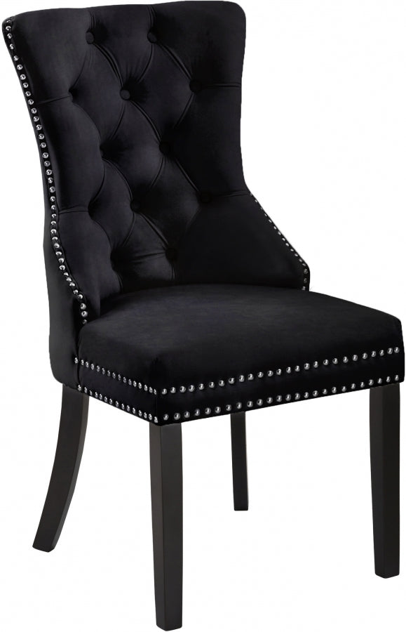 Chaise de salle à manger en velours Nikki