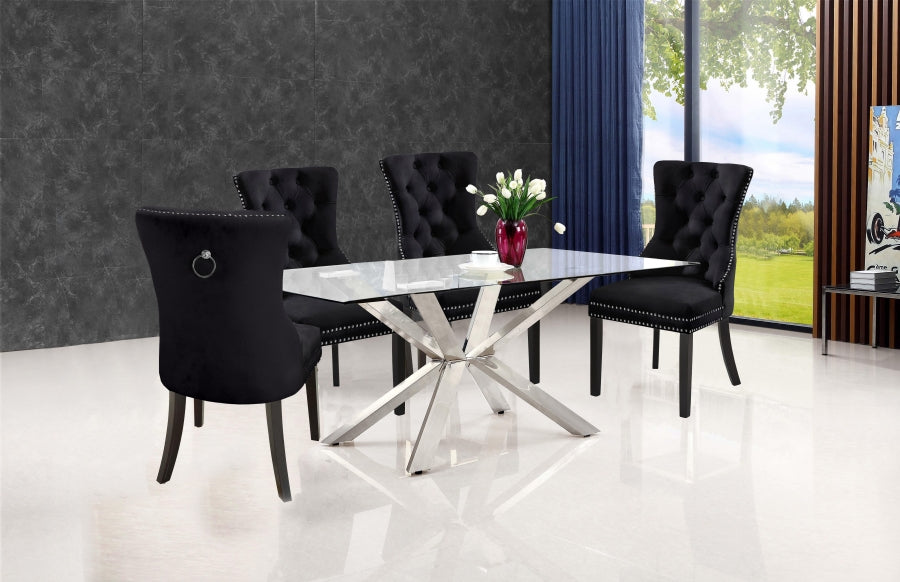 Chaise de salle à manger en velours Nikki