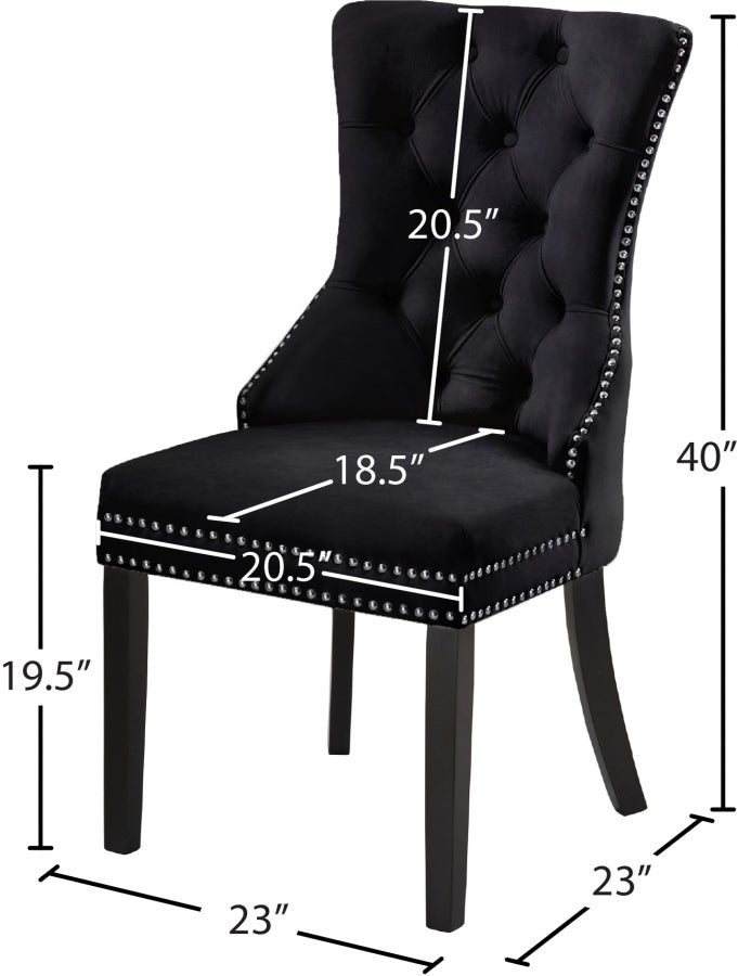 Chaise de salle à manger en velours Nikki