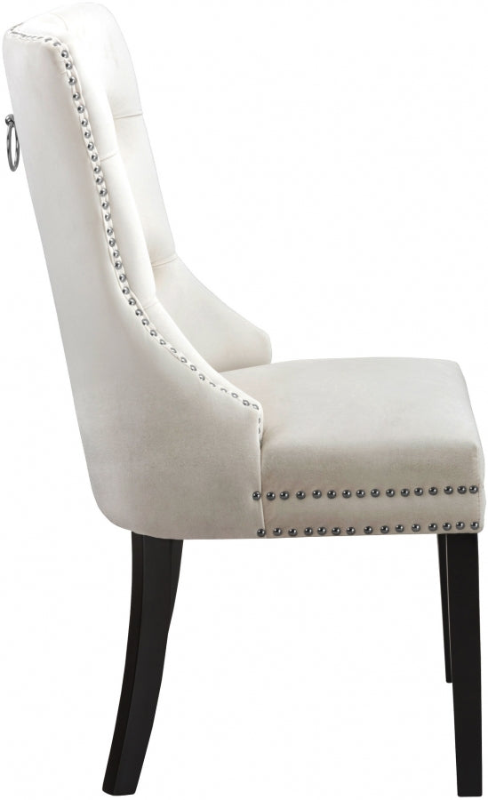 Chaise de salle à manger en velours Nikki