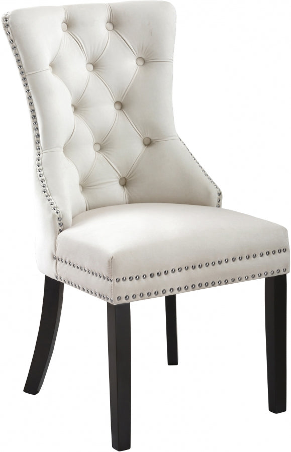 Chaise de salle à manger en velours Nikki