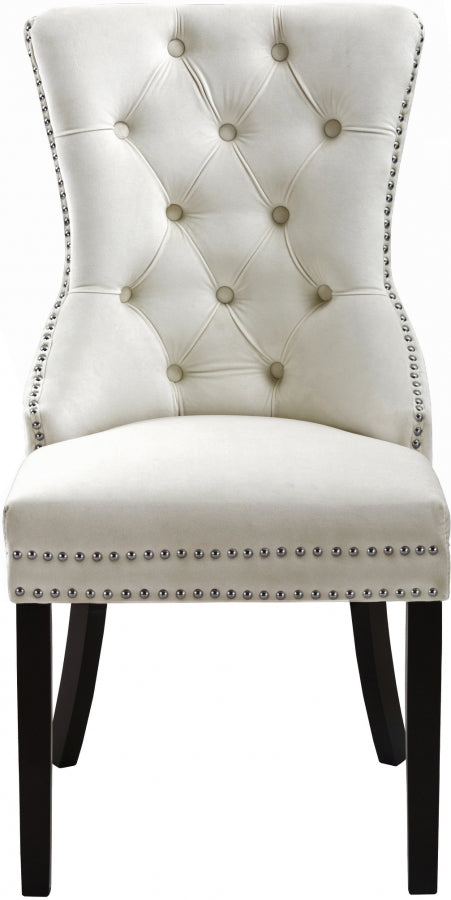 Chaise de salle à manger en velours Nikki