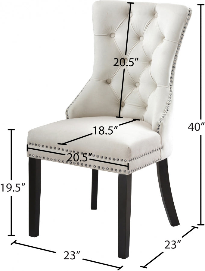 Chaise de salle à manger en velours Nikki