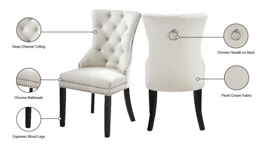 Chaise de salle à manger en velours Nikki