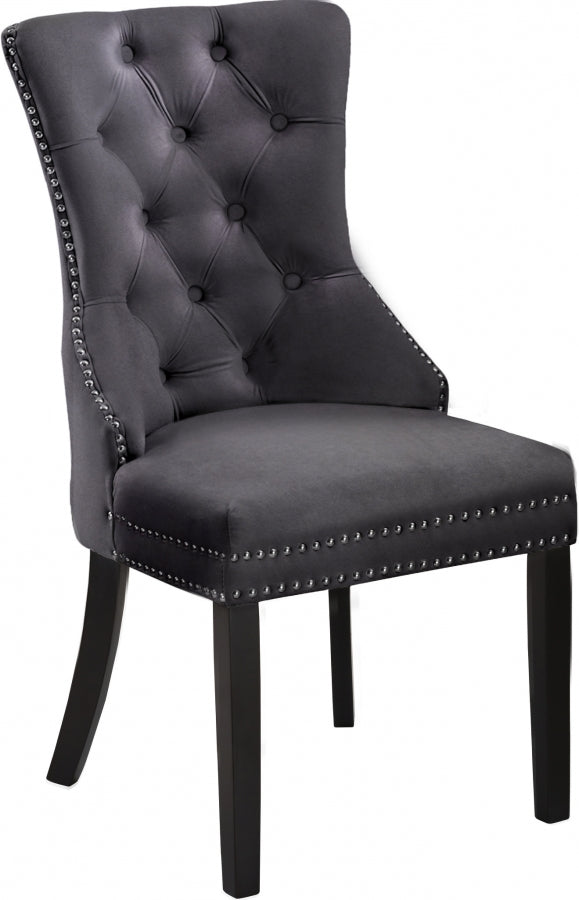 Chaise de salle à manger en velours Nikki