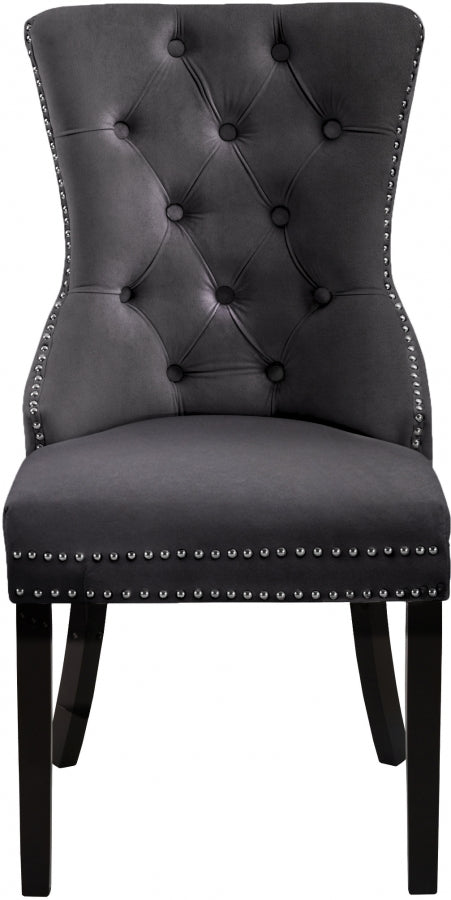 Chaise de salle à manger en velours Nikki