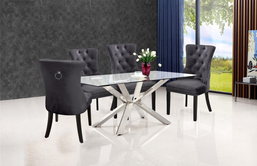 Chaise de salle à manger en velours Nikki