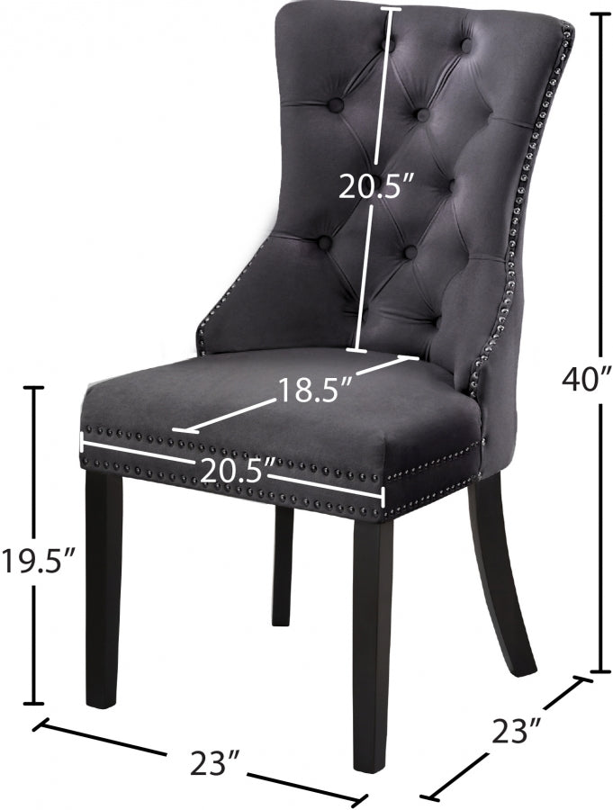 Chaise de salle à manger en velours Nikki