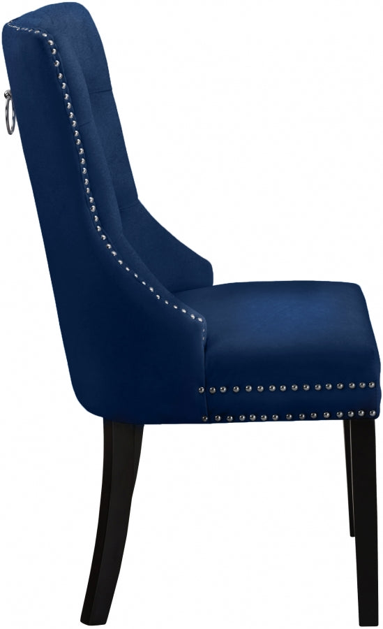 Chaise de salle à manger en velours Nikki