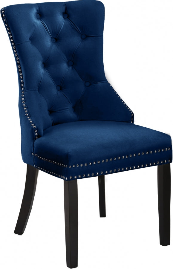 Chaise de salle à manger en velours Nikki