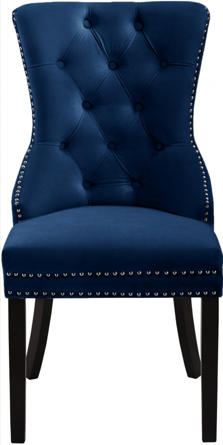 Chaise de salle à manger en velours Nikki