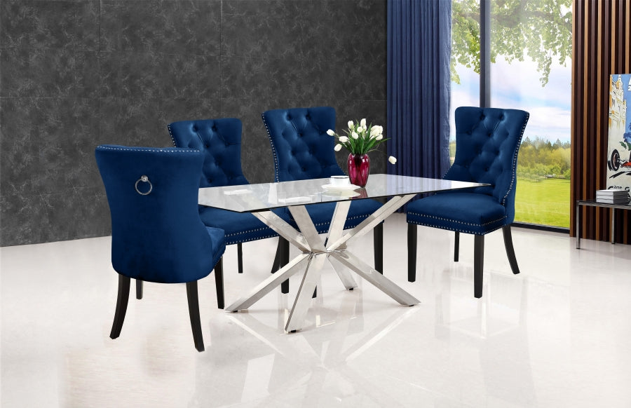 Chaise de salle à manger en velours Nikki