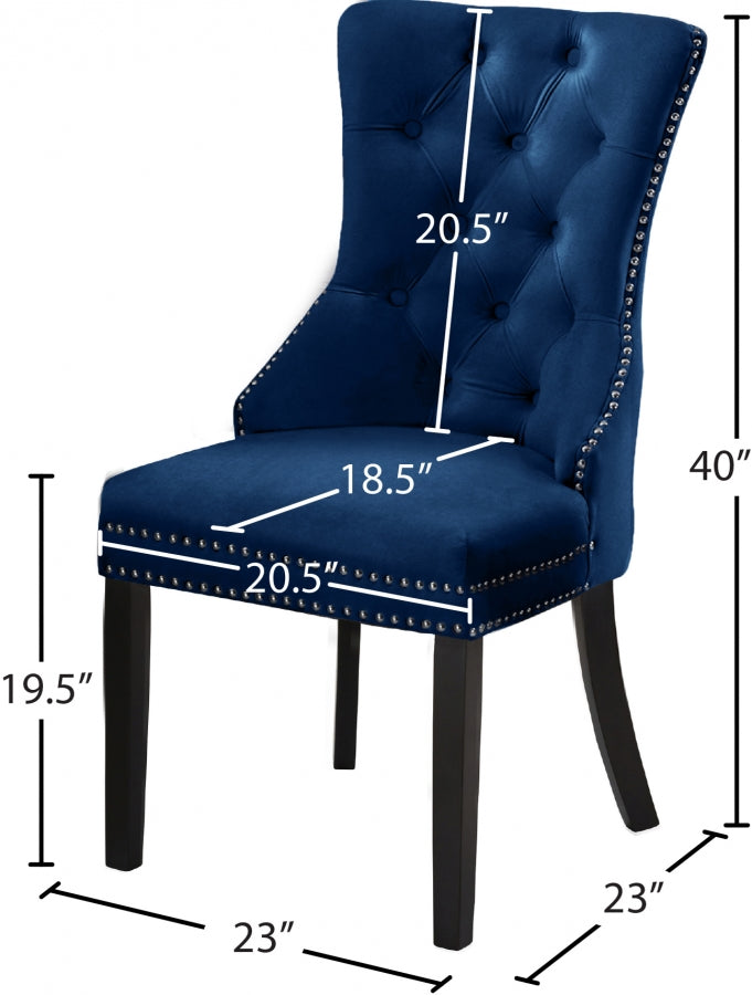 Chaise de salle à manger en velours Nikki