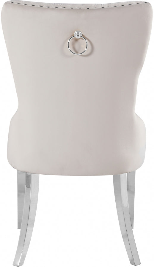 Chaise de salle à manger en velours Carmen