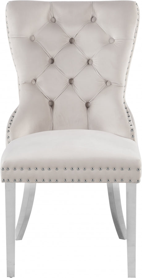 Chaise de salle à manger en velours Carmen