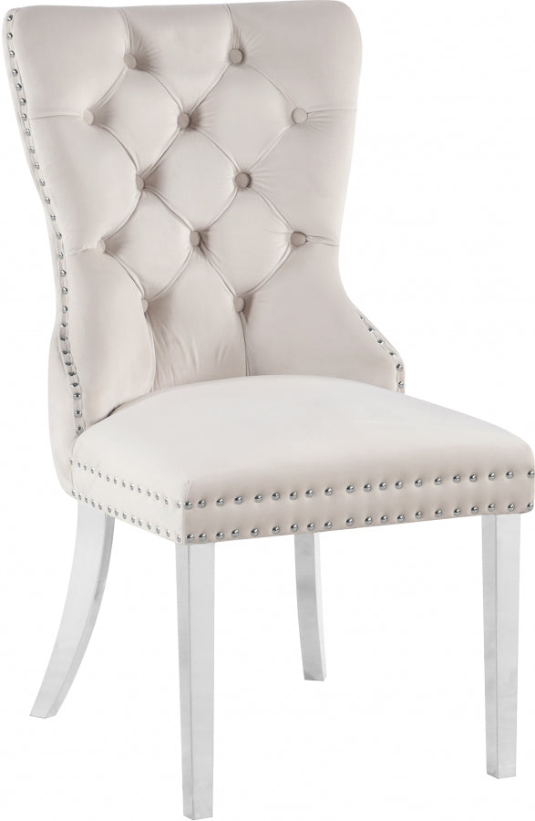 Chaise de salle à manger en velours Carmen