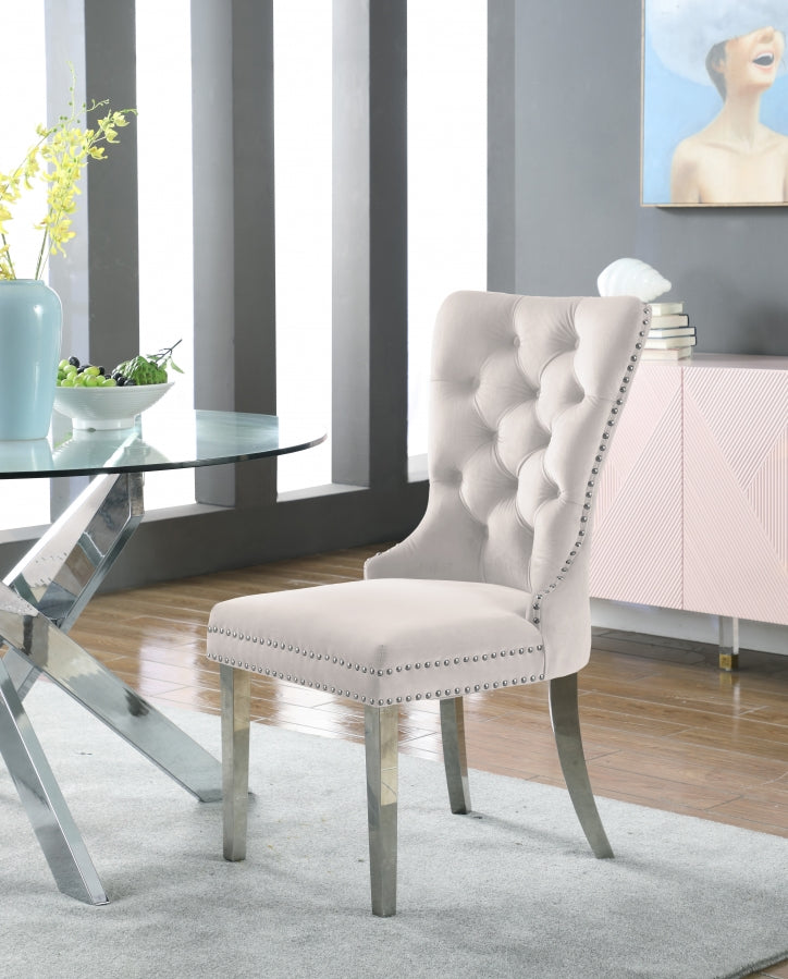 Chaise de salle à manger en velours Carmen