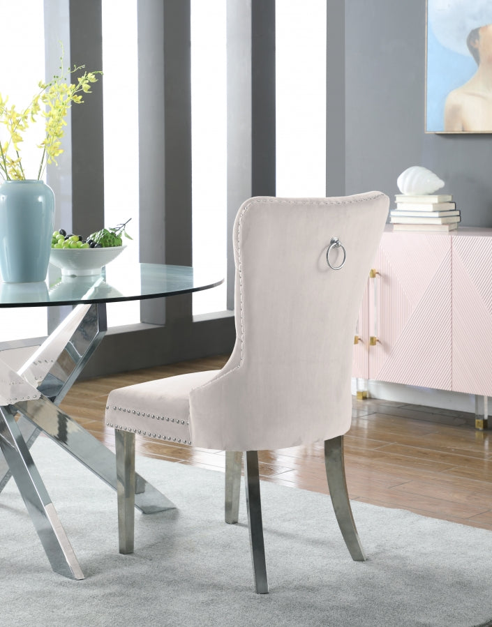 Chaise de salle à manger en velours Carmen