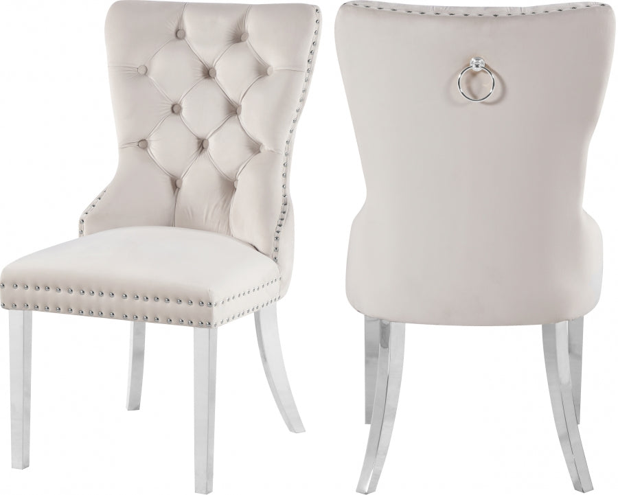Chaise de salle à manger en velours Carmen