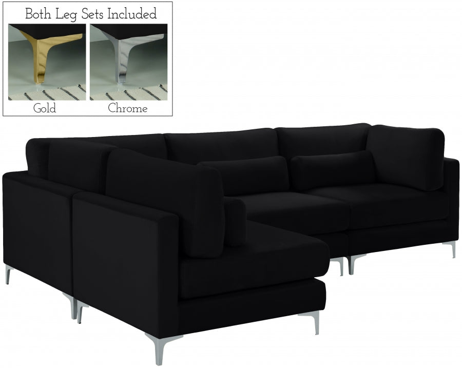 Sectionnel modulaire en velours Julia