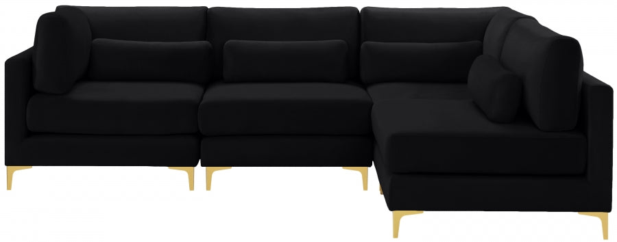 Sectionnel modulaire en velours Julia