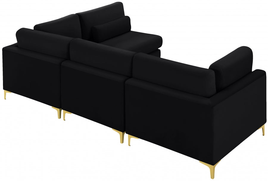Sectionnel modulaire en velours Julia