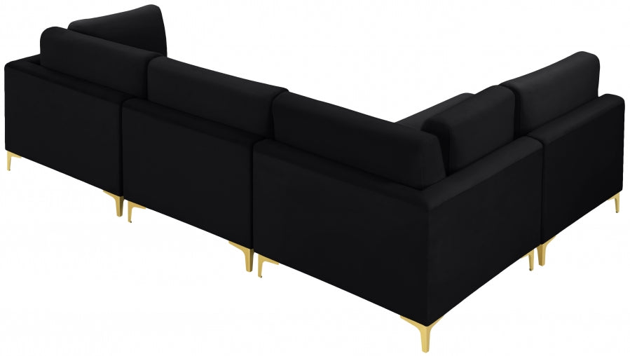 Sectionnel modulaire en velours Julia
