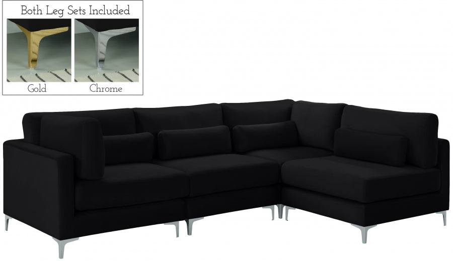 Sectionnel modulaire en velours Julia