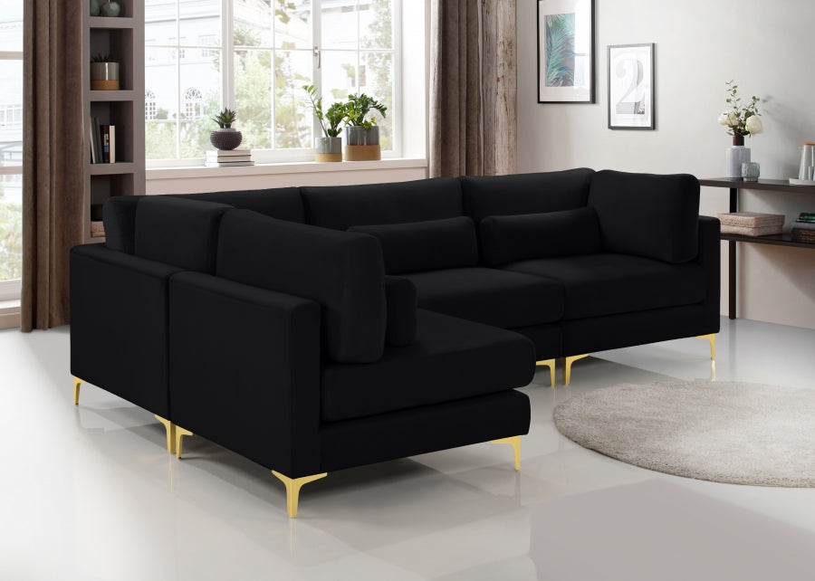 Sectionnel modulaire en velours Julia