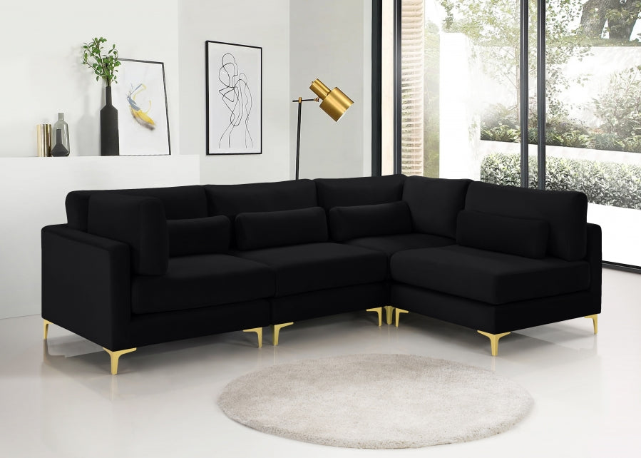 Sectionnel modulaire en velours Julia