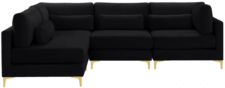 Sectionnel modulaire en velours Julia