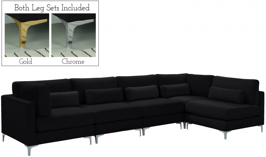 Sectionnel modulaire en velours Julia