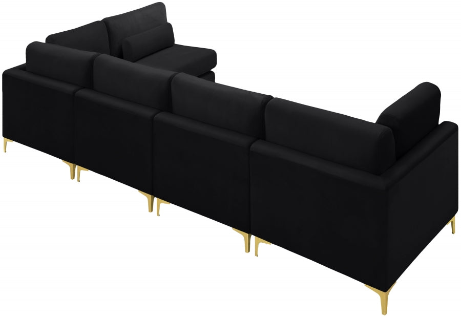 Sectionnel modulaire en velours Julia