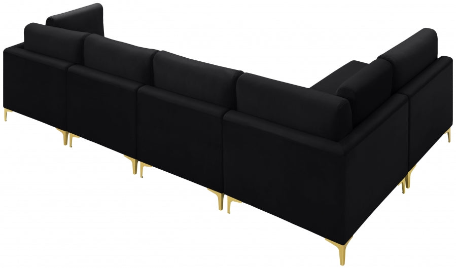 Sectionnel modulaire en velours Julia