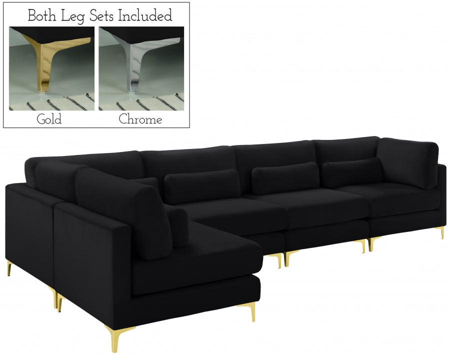 Sectionnel modulaire en velours Julia