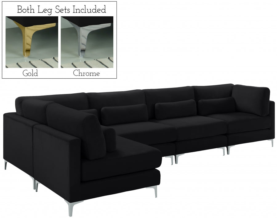 Sectionnel modulaire en velours Julia