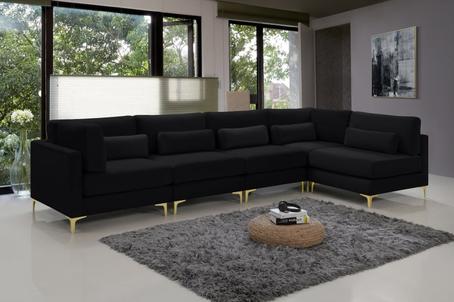 Sectionnel modulaire en velours Julia