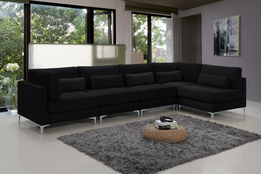 Sectionnel modulaire en velours Julia