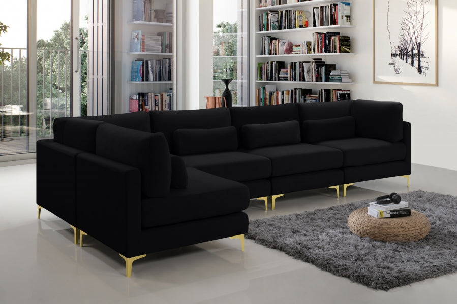 Sectionnel modulaire en velours Julia