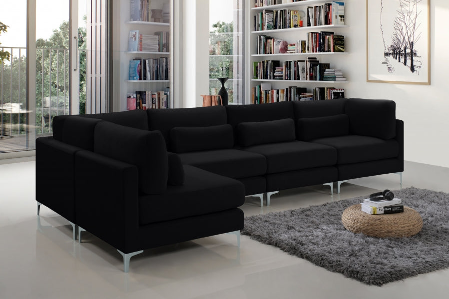 Sectionnel modulaire en velours Julia