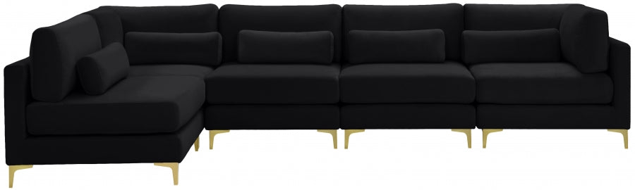 Sectionnel modulaire en velours Julia