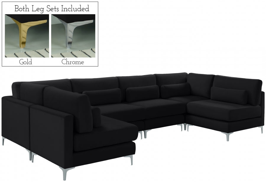 Sectionnel modulaire en velours Julia