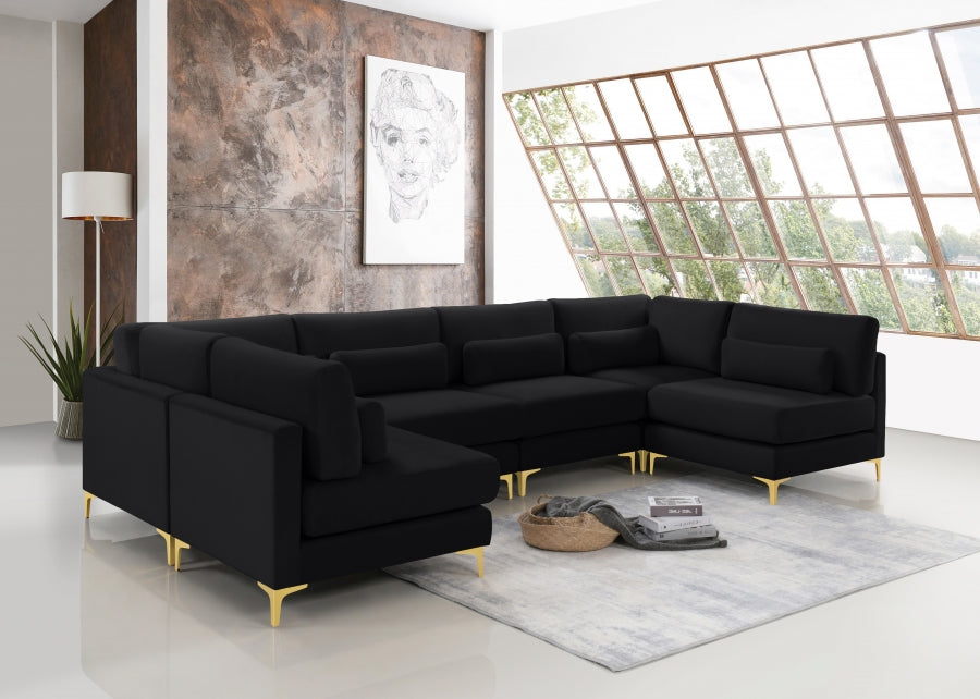 Sectionnel modulaire en velours Julia