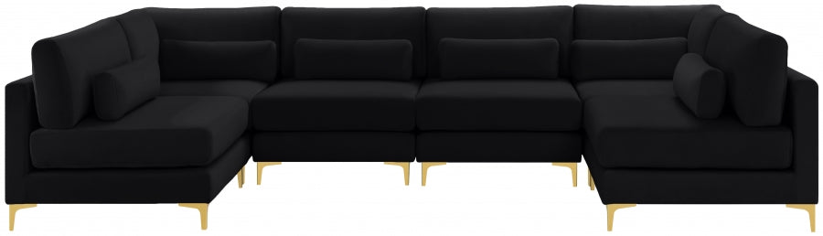 Sectionnel modulaire en velours Julia