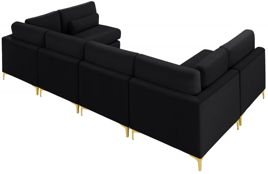 Sectionnel modulaire en velours Julia