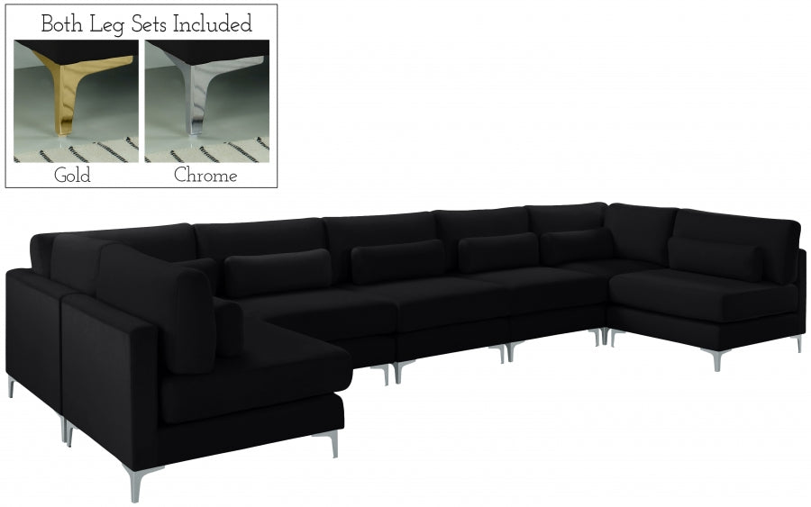 Sectionnel modulaire en velours Julia
