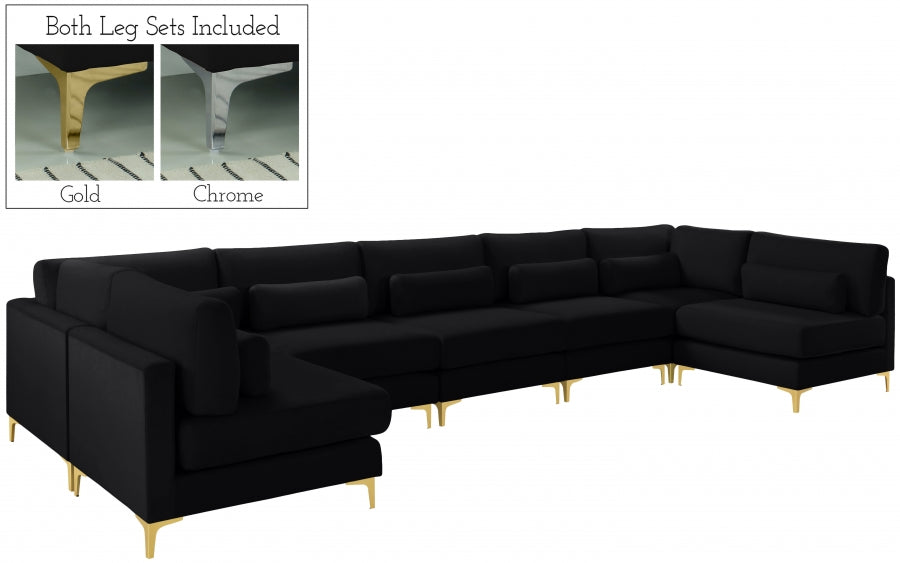 Sectionnel modulaire en velours Julia