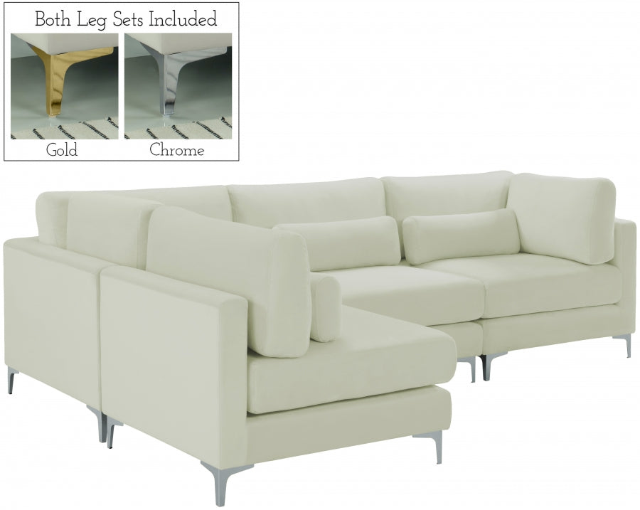 Sectionnel modulaire en velours Julia
