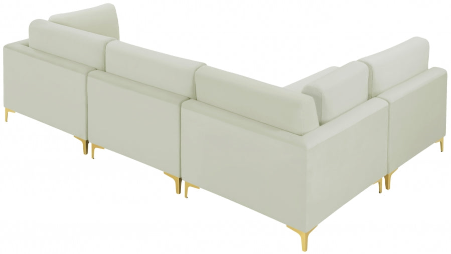 Sectionnel modulaire en velours Julia